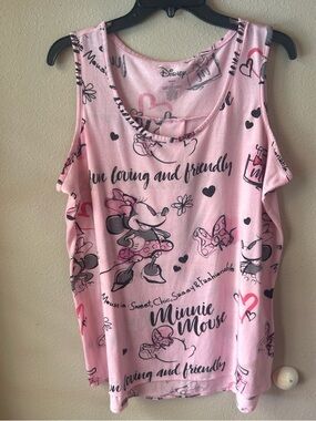 Disney Pink Minnie Mouse Tank Top Size XL